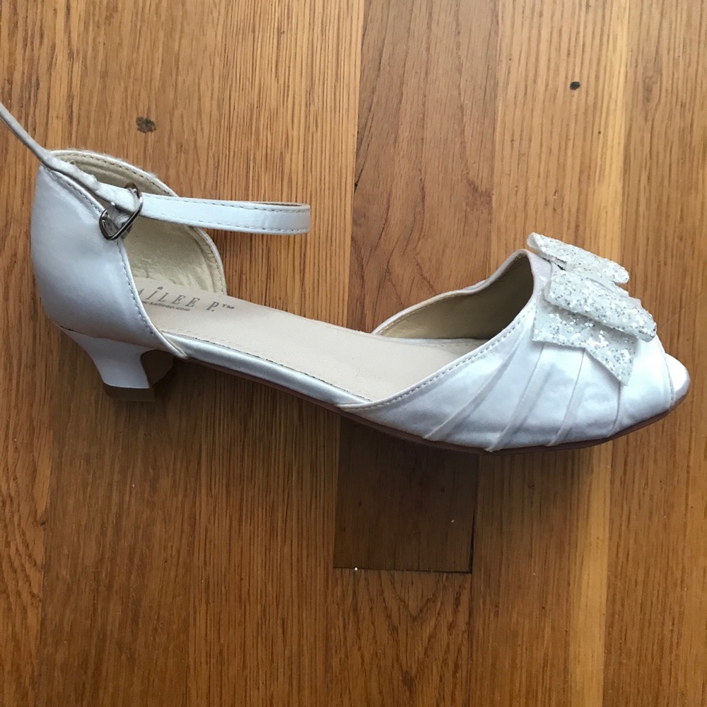 Kailee P Statin Peep toe Kitten heel Glitter Bow 4